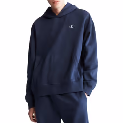 Calvin Klein Men's Relaxed Fit Monogram Logo Fleece Hoodie Dark Sapph