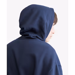 Calvin Klein Men's Relaxed Fit Monogram Logo Fleece Hoodie  Dark Sapph
