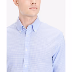 Tommy Hilfiger mens Slim Fit Non Iron Gingham Dress Shirt  Clear Water