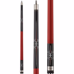 Viper Sinister 58"" 2-Piece Billiard/Pool Cue  Black with Burgundy/Cre