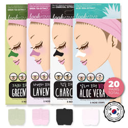 LOOKATME Nose Pore Strips (4-Pack  20 Nose Strips). Korean Skin Care Blackhead Remover. K Beauty Blackhead Strips for Nose and Face  Black Head Strips