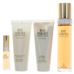 White Diamonds by Elizabeth Taylor  4 Piece Gift Set for Women with 3.4 oz