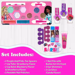 Barbie Movie Kids Makeup Kit for Girls  Real Washable Toy Makeup Set  Barbie Gift  Play Makeup and Pretend Play Toys Ages 3 4 5 6 7 8 9 10 11 12