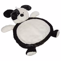 Mary Meyer Black & White Puppy Baby Mat, Black, White, Image, Plush, Fabric, Plush, Round, Indoor