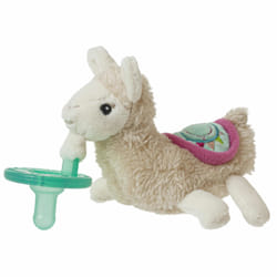 Mary Meyer Lily Llama WubbaNub Stuffed pacifier Beige, Green