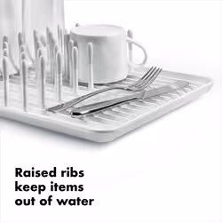 OXO Good Grips Compact Dish Rack  Biscuit  13-3/4"" x 10-3/8"" x 3-1/2