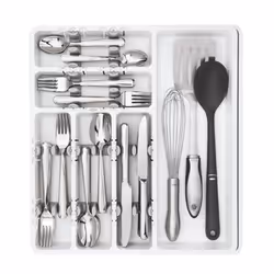 OXO Organizador de gaveta Plastic Extendable Drawer Organizer  15.5 in  White