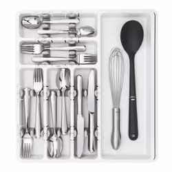 OXO Organizador de gaveta Plastic Extendable Drawer Organizer  15.5 in  White