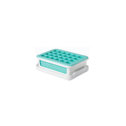 OXO 11154300 Good Grips Silicone Small Ice Cube Tray for Cocktails with LidLight Blue
