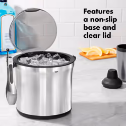 OXO Ice Bucket and Tongs Set - Brushed Stainless Steel - Additional view 4