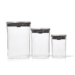 OXO 3 Piece Food Storage POP Glass Container Set - 0.6  1.5  and 3.3 Quart
