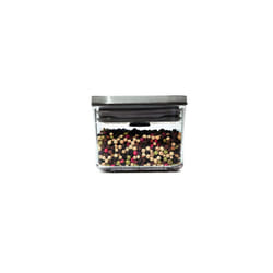 OXO Steel POP Small Square Container - 0.4 Qt for Dried Herbs and More Grey
