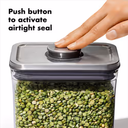 OXO Steel POP Small Square Container - 0.4 Qt for Dried Herbs and More Grey