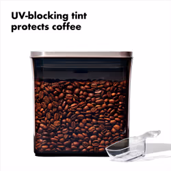 OXO Steel POP Coffee Container with Scoop- 1.7 Qt for Coffee  Tea and More Grey