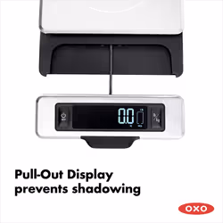 OXO Good Grips 11 Pound Stainless Steel Food Scale with Pull-Out Display, 18/8