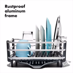 OXO Good Grips Aluminum Dish Rack  Gray