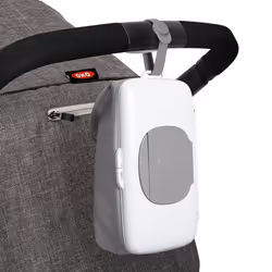 Tot On the Go Wipes Dispenser with Nappy Pouch,Grey