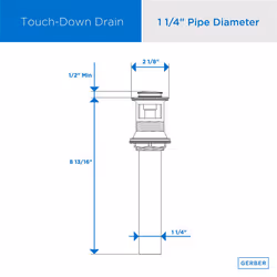 Gerber Plumbing Touch Lavatory Drain Assembly