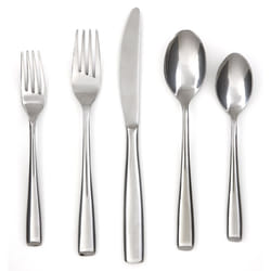 Cambridge Silversmiths Rachel Mirror 20-Piece Flatware Silverware Set  Stainless Steel  Service for 4  Includes Forks/Spoons/Knives