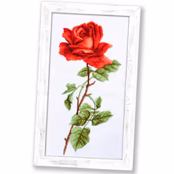 Povitrulya Red Rose Counted Cross Stitch Kit for Adults with Flower Pattern | Hand Embroidery Kits for Mother's Day Gift