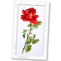 Povitrulya Red Rose  Counted Cross Stitch Kit for Adults with Flower Pattern | Hand Embroidery Kits for Mother's Day Gift