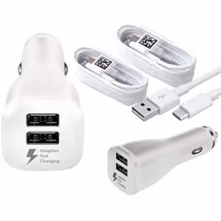 SAMSUNG DUAL PORT FAST IN-CAR CHARGER + TYPE C CABLE FOR GALAXY S8 S9 S20 S21+5G