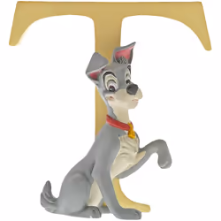 Disney Enchanting Collection Hand Painted Letter Ornament Tramp Character T, 7cm