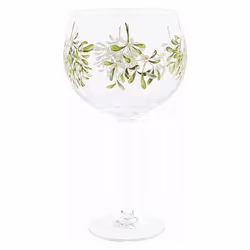 Enesco Ginology Holiday Christmas Mistletoe Copa Cocktail Gin Balloon Glass