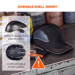 Ergodyne Safety Bump Cap  Baseball Hat Style  Comfortable Head Protection  Short Brim  Skullerz 8950  Navy
