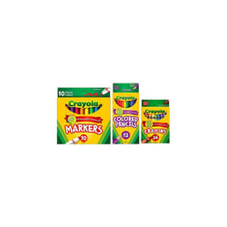 Crayola Classic Bundle: 3 Items - Crayons (24 Count) Broad Line Markers (10 Count) Colored Pencils (12 Count)