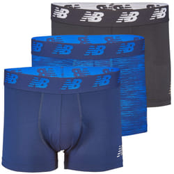 New Balance Men's 3 Premium Performance Trunks (3 Pack) Pigment/Pigment Woodgrain/Black Medium