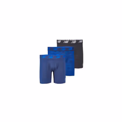 New Balance Men's 6"""" Boxer Brief Fly Front with Pouch 3-Pack Pigmen