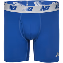 New Balance Men's 6"""" Boxer Brief Fly Front with Pouch  3-Pack Black/T