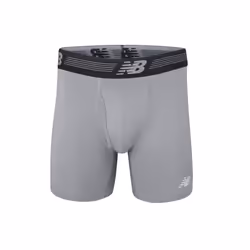 New Balance Men's 6"""" Boxer Brief Fly Front with Pouch  3-Pack  Black/