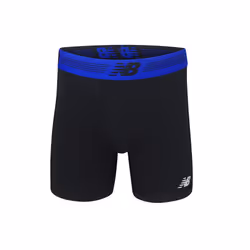 New Balance Men's 6"""" Boxer Brief Fly Front with Pouch  3-Pack  Black/