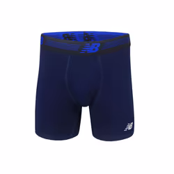 New Balance Men's 6"""" Boxer Brief Fly Front with Pouch  3-Pack  Black/