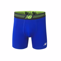 New Balance Men's 6 Boxer Brief Fly Front with Pouch  3-Pack  Team Royal/Lead/Bolt  Small
