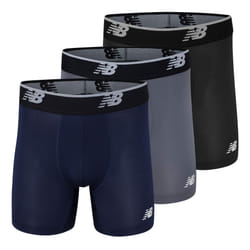 New Balance Men's Mesh 5"""" No Fly Boxer Brief  Athletic Compression Underwear (3-Pack)