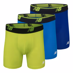 New Balance Mens Mesh 5 No Fly Boxer Brief, Athletic compression Underwear (3-Pack)