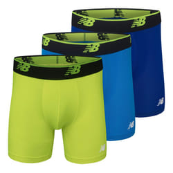 New Balance Mens Mesh 5 No Fly Boxer Brief, Athletic compression Underwear (3-Pack)