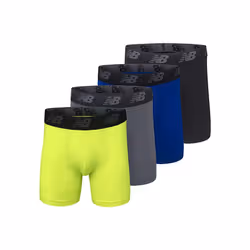 New Balance Men's 5"""" Performance No Fly Boxer Brief (4 Pack)  Black/H