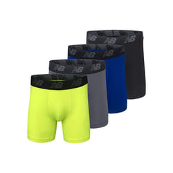New Balance Men's 5"""" Performance No Fly Boxer Brief (4 Pack)  Black/H