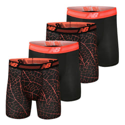 New Balance Men's Standard Performance 6"""" NO Fly Boxer Brief (4-Pack)