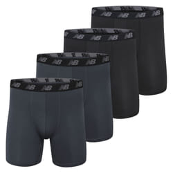 New Balance Mens Standard 5 Performance No Fly Boxer Brief 4 Pack  ThunderThunderBlackBlack  XXLarge