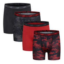 New Balance Boys' 3.5"""" Underwear  Performance Boxer Briefs (4 Pack)