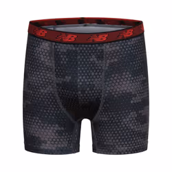 New Balance Boys' 3.5 Underwear Performance Boxer Briefs (4 Pack) Magnet Print/Team Red/Black/Team Red Print Small