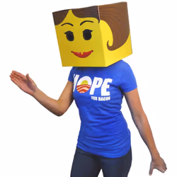 InCogneato Lego My Eggo Female Yellow Brickman Costume Box Head