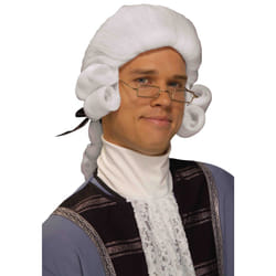 Rubies Men's Colonial George Washington Historical Costume Wig  White  One Size for Themed Parties and Halloween