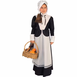 Rubie's Child's Forum Pilgrim Girl Costume Medium Black/White