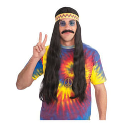 Forum Novelties Men's Hippie Dude Headband Long Costume Wig  Black  One Size